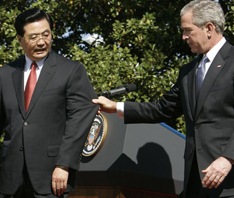 Bush and Hu Jintao